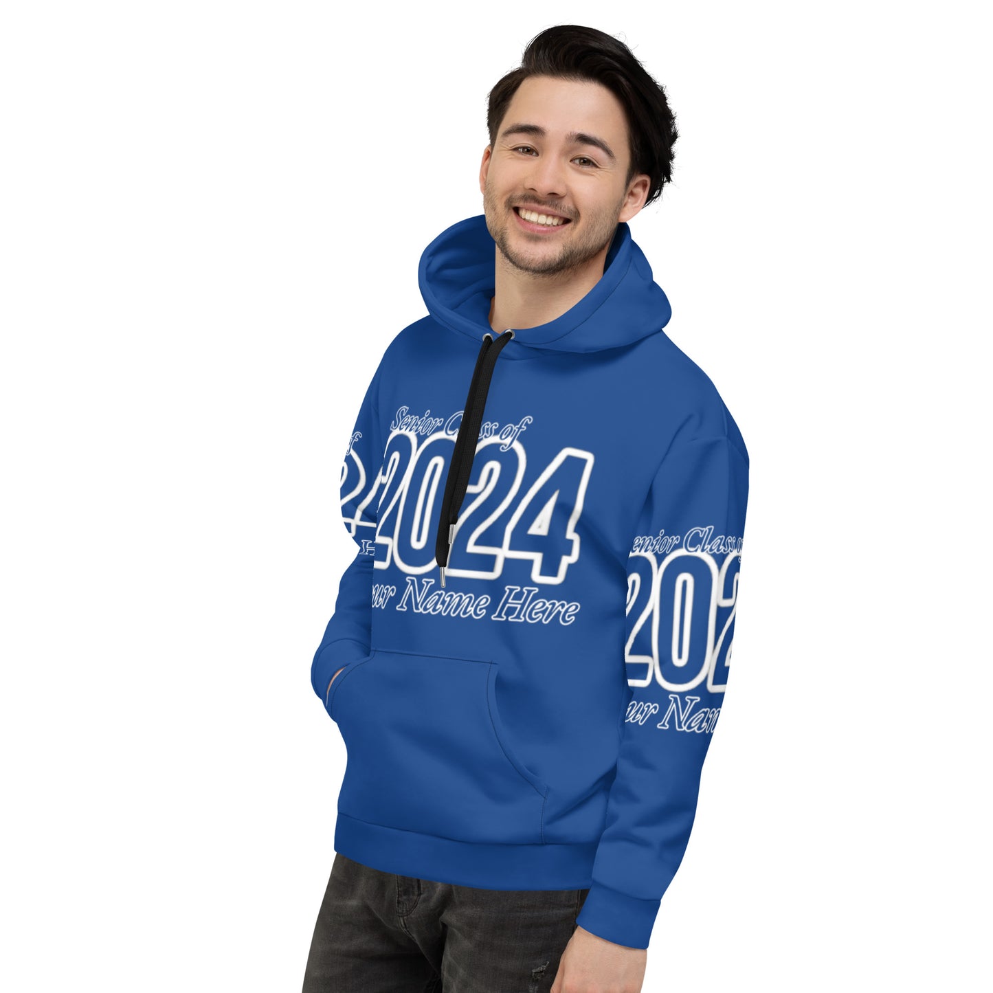 🎓Senior Class of 2024- Personalized 🎓 Unisex Hoodie - Dark Cerulean Blue Size XS-3XL 🎓