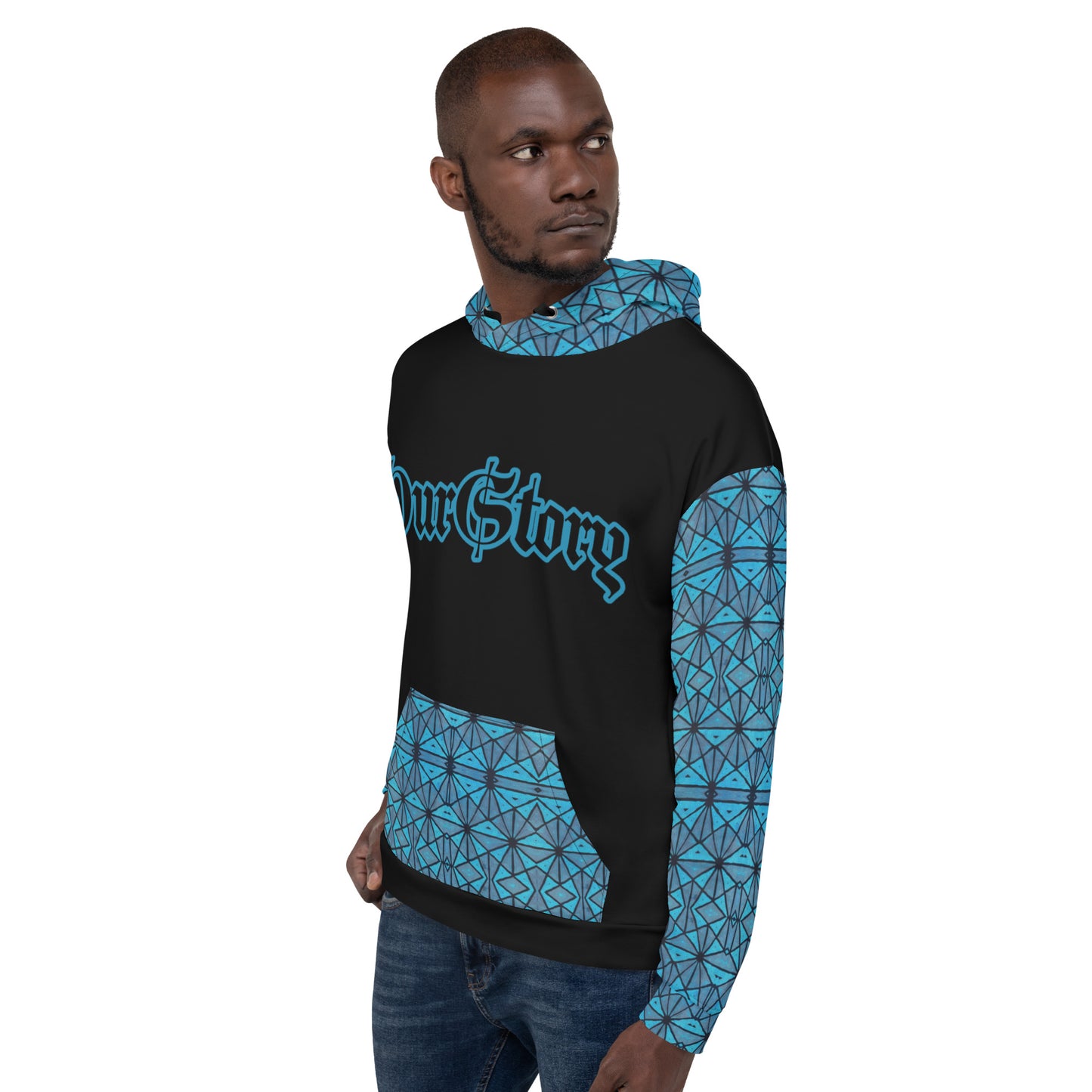 Blue African Print Unisex Hoodie