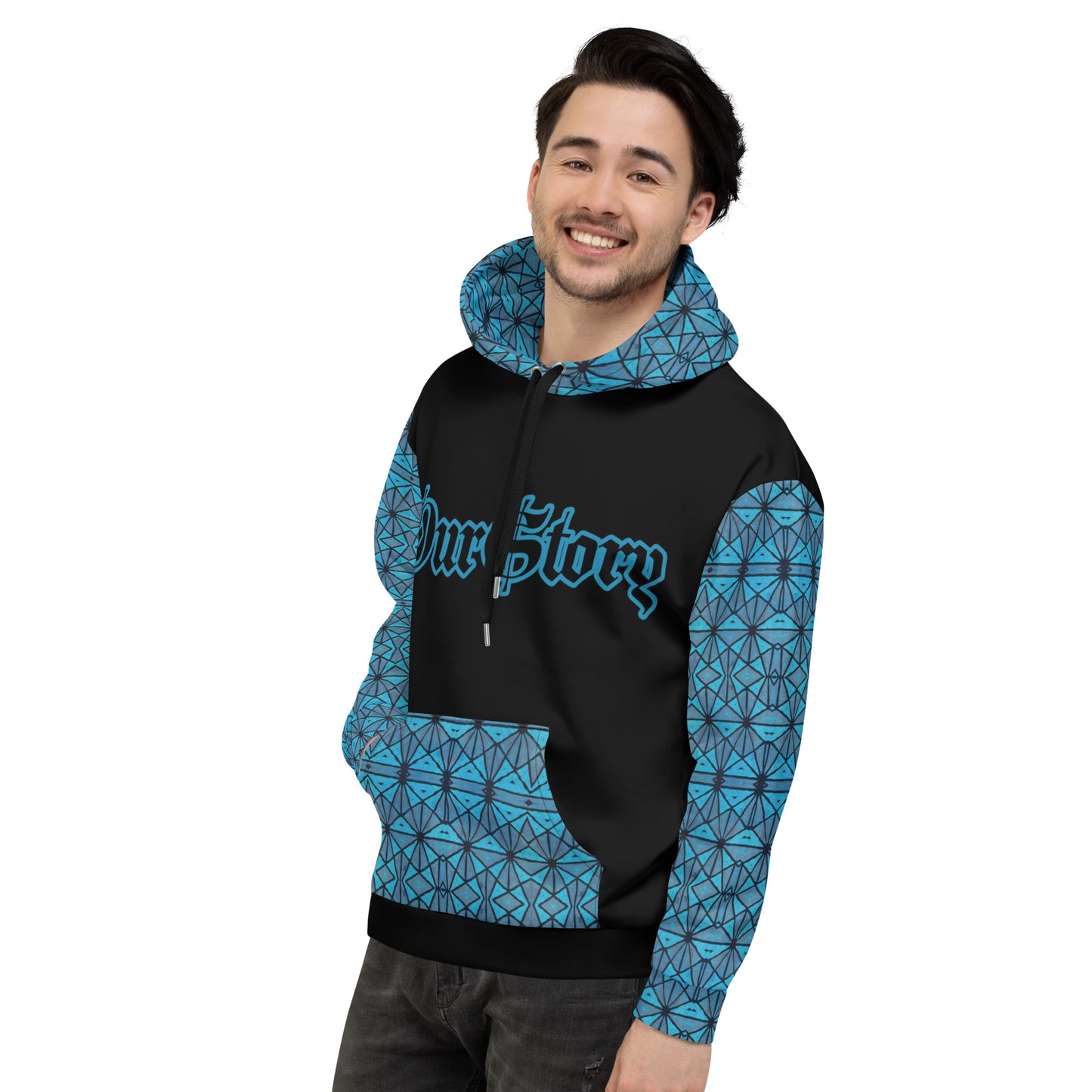 Blue African Print Unisex Hoodie