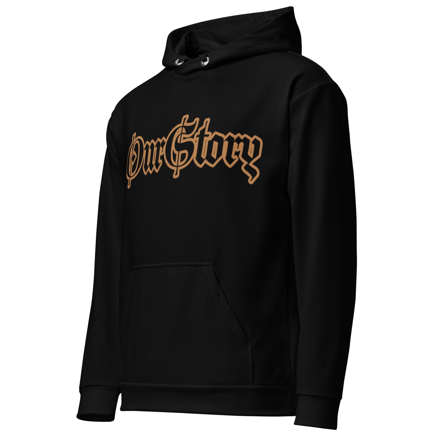 "OurStory" Black & Gold Graphic HOODIE -Matches ALL African Gold & Black Prints African