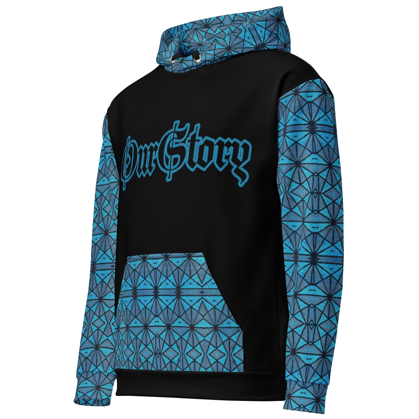 Blue African Print Unisex Hoodie