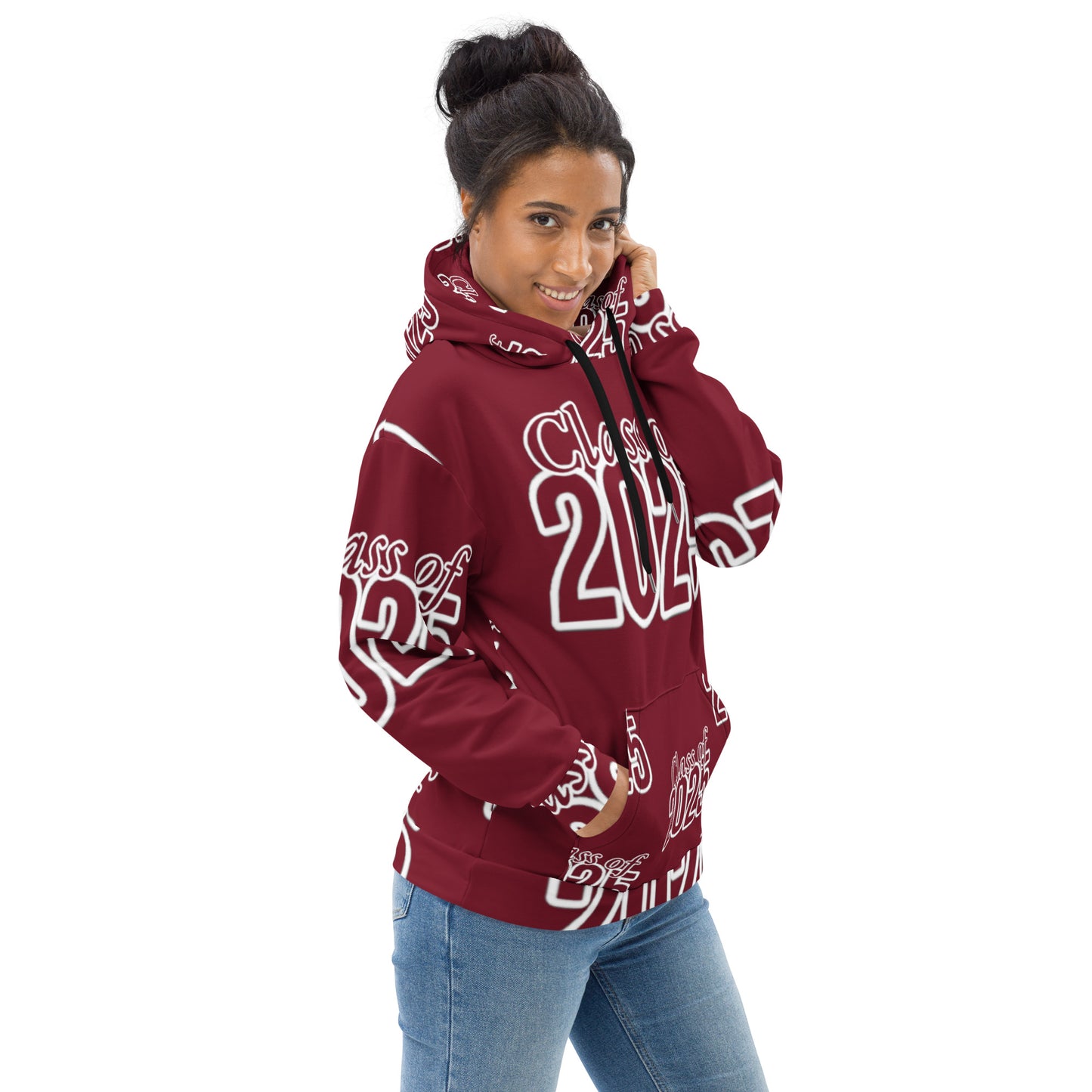 "Class of 2025" Grad Year Hoodie - Burgundy - Unisex Sizes XS - 3XL