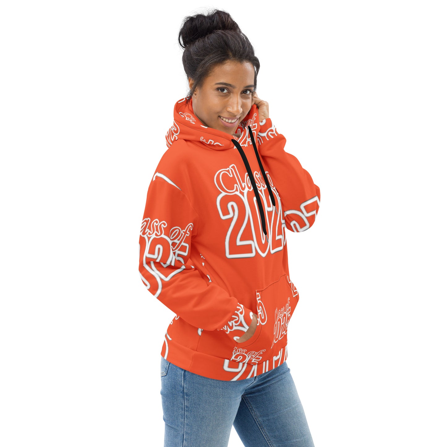 "Class of 2025" Grad Year Hoodie -Outrageous Orange - Unisex Sizes XS - 3XL