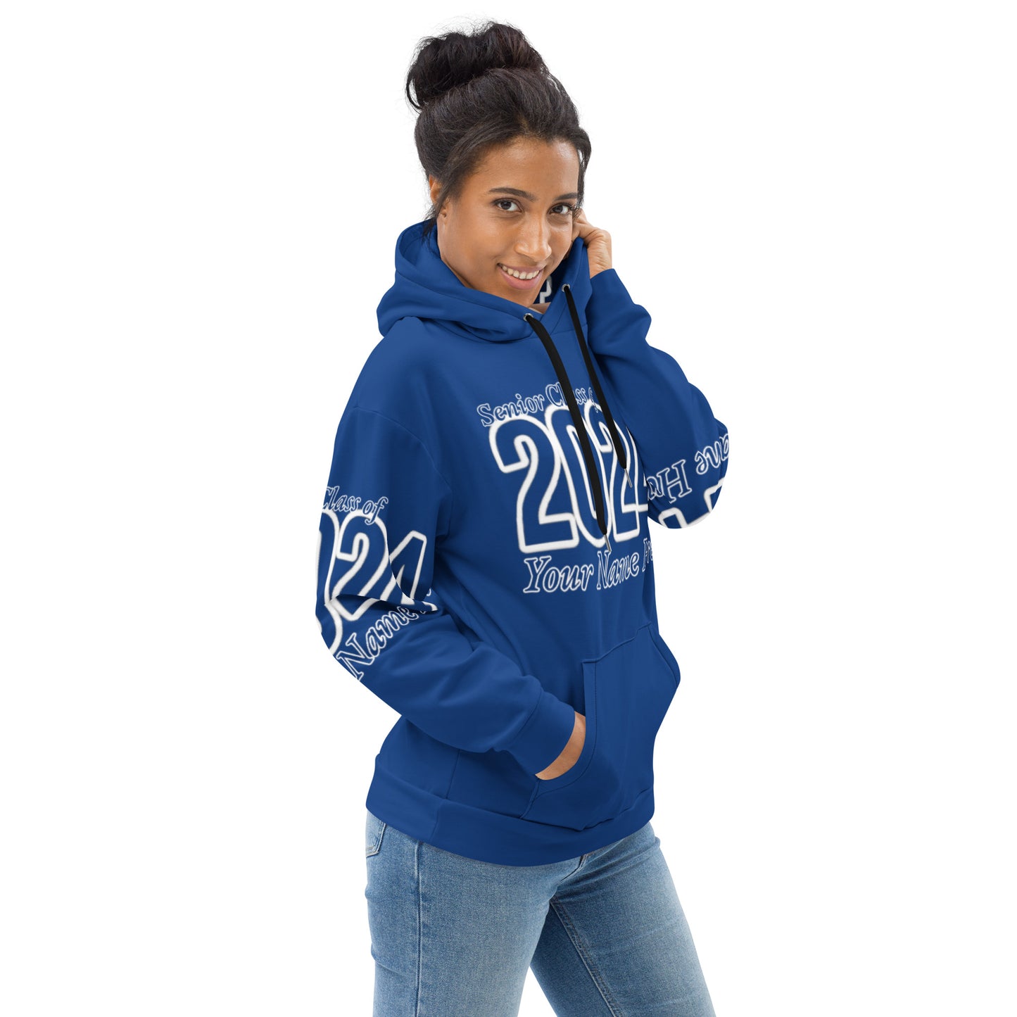 🎓Senior Class of 2024- Personalized 🎓 Unisex Hoodie - Dark Cerulean Blue Size XS-3XL 🎓