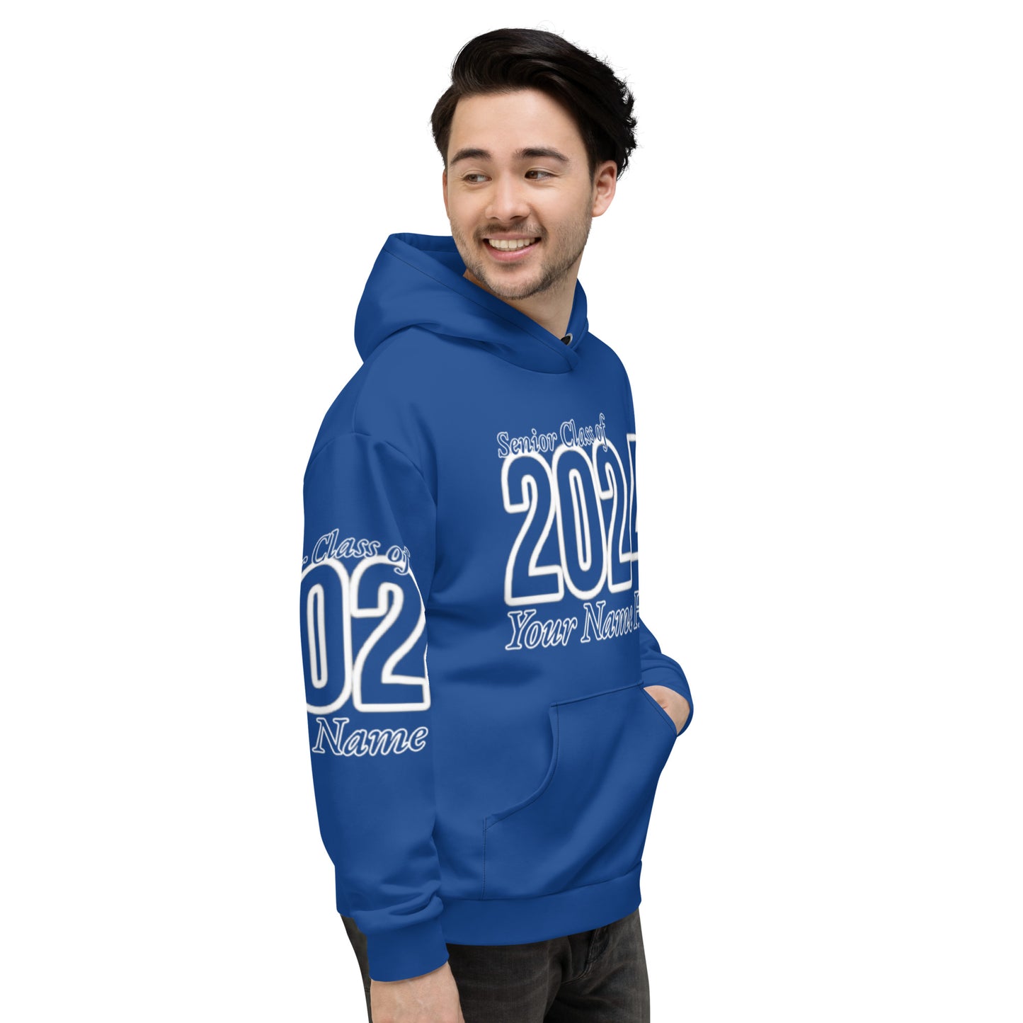 🎓Senior Class of 2024- Personalized 🎓 Unisex Hoodie - Dark Cerulean Blue Size XS-3XL 🎓