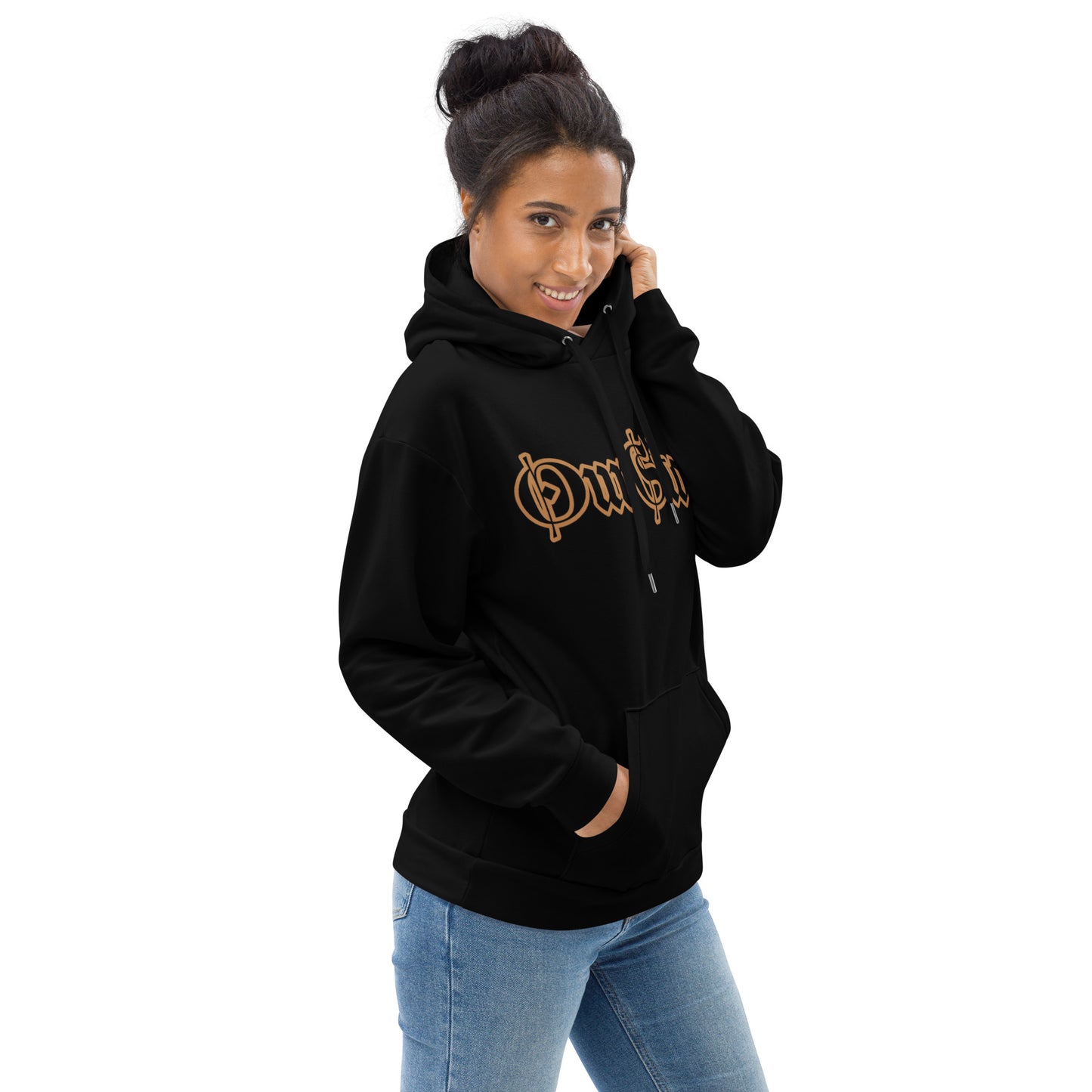 "OurStory" Black & Gold Graphic HOODIE -Matches ALL African Gold & Black Prints African