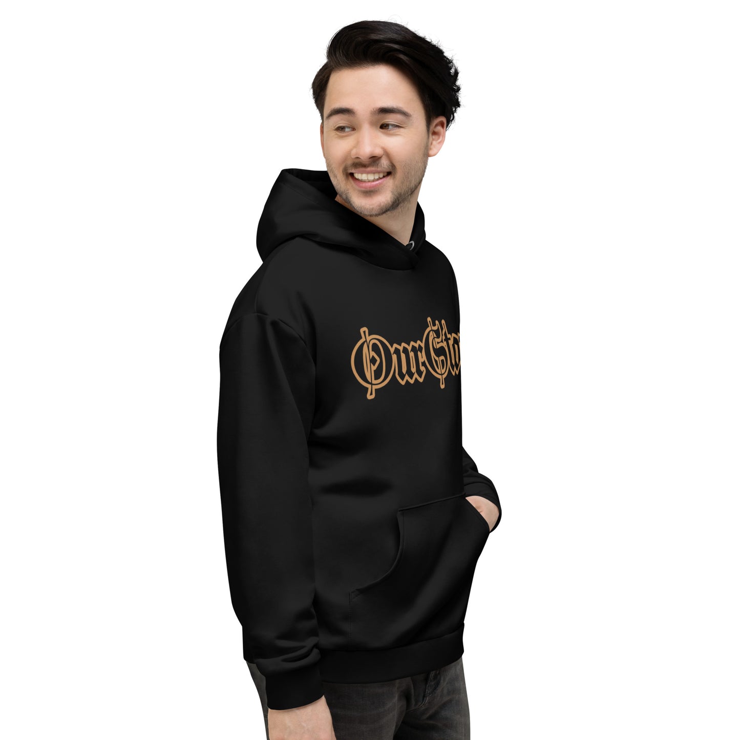 "OurStory" Black & Gold Graphic HOODIE -Matches ALL African Gold & Black Prints African