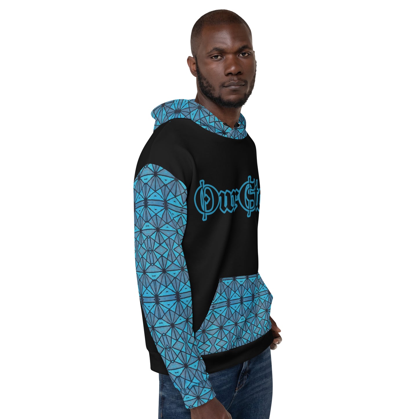 Blue African Print Unisex Hoodie