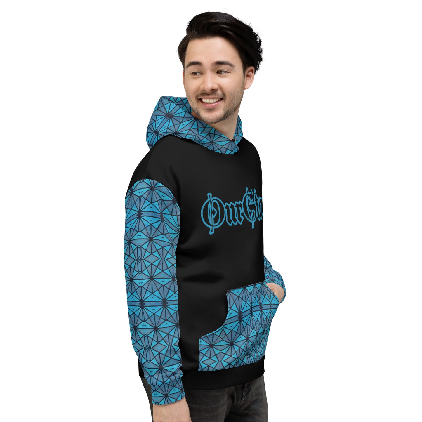 Blue African Print Unisex Hoodie