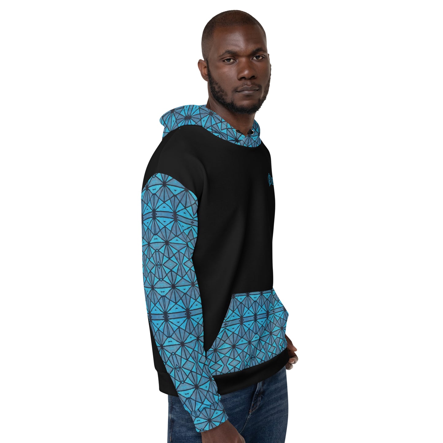 African Print "OurStory" Unisex Hoodie - Matches Blue African Print Wide Leg Pants