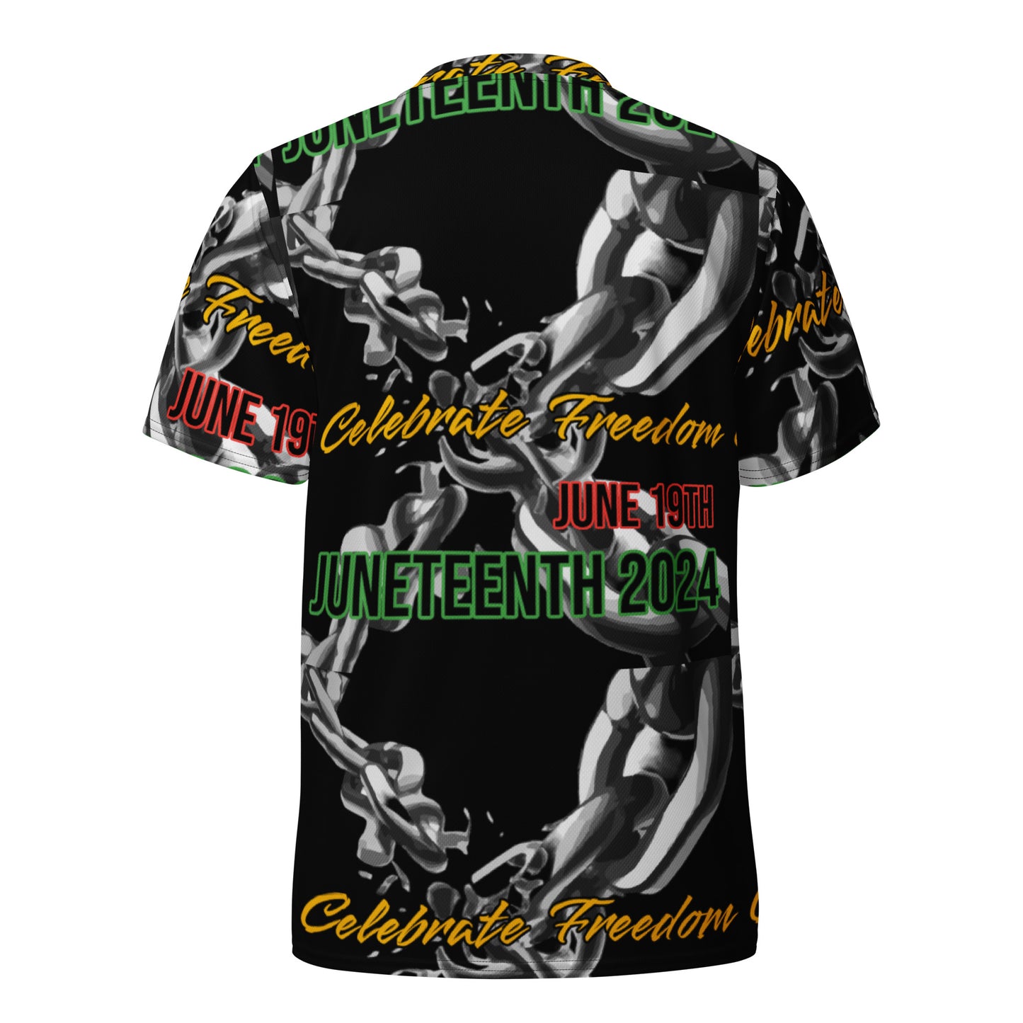 Juneteenth 2024 Chains Celebrate Freedom, Recycled unisex sports jersey