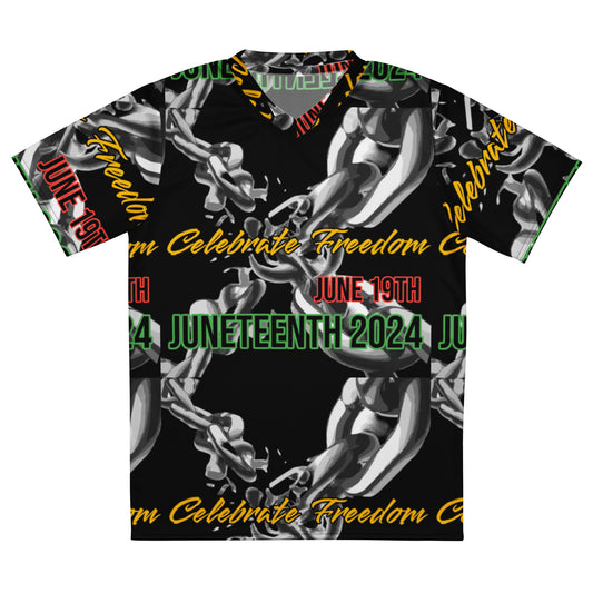 Juneteenth 2024 Chains Celebrate Freedom, Recycled unisex sports jersey