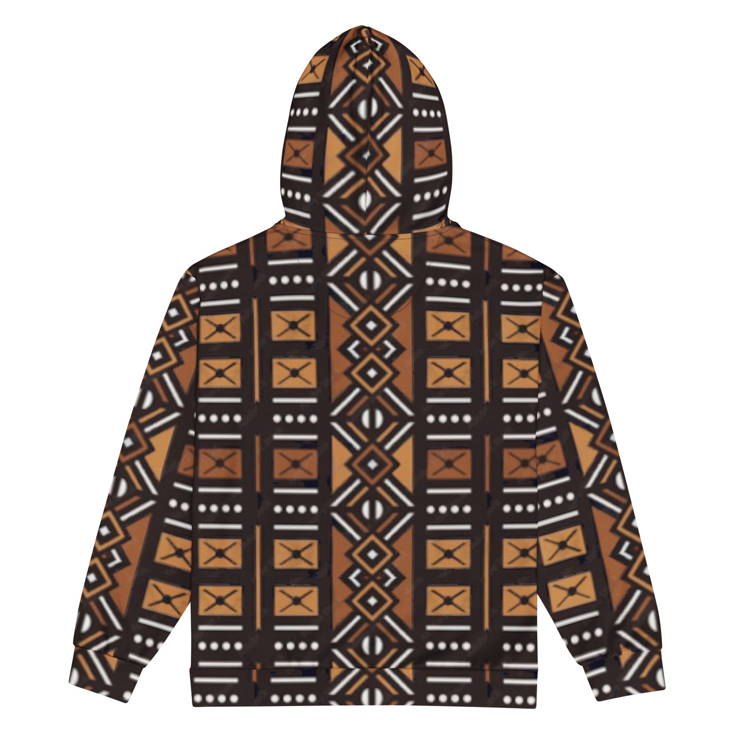 African Mud Cloth Print Unisex Zip Hoodie, Sizes 2XS-6X