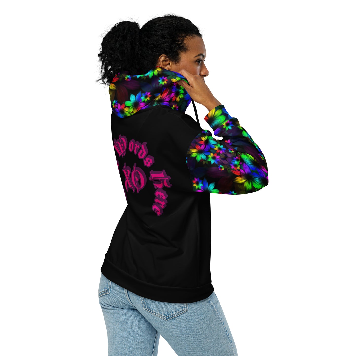 You Personalize, Monogram  Floral Glow Unisex Zip Hoodie