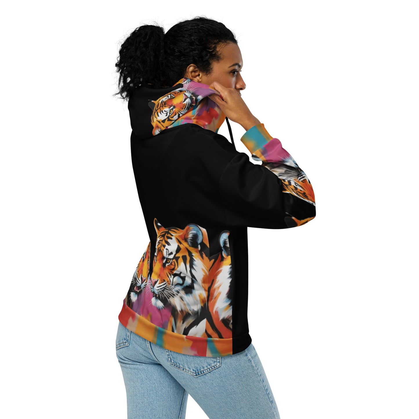 School Spirit Tigers, Jungle, Unisex zip hoodie