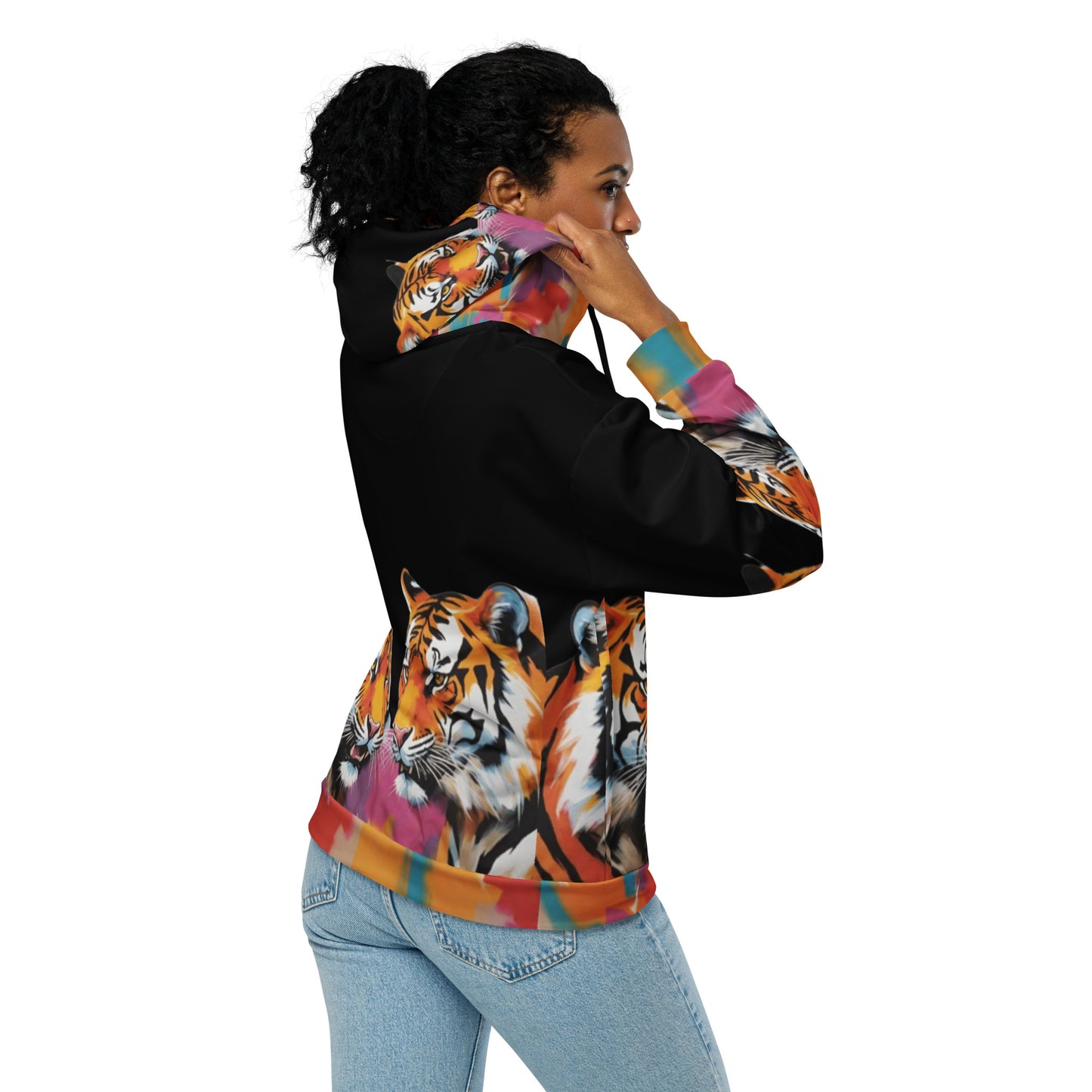 School Spirit Tiger Unisex zip hoodie