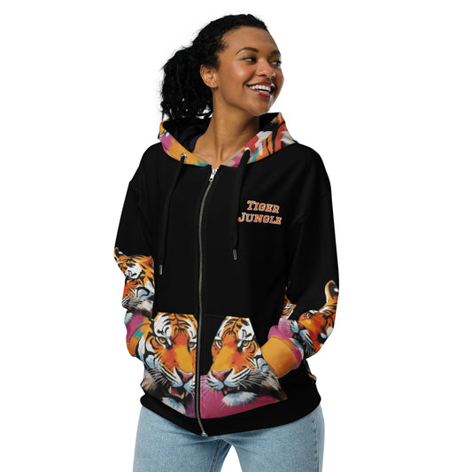 School Spirit Tigers, Jungle, Unisex zip hoodie