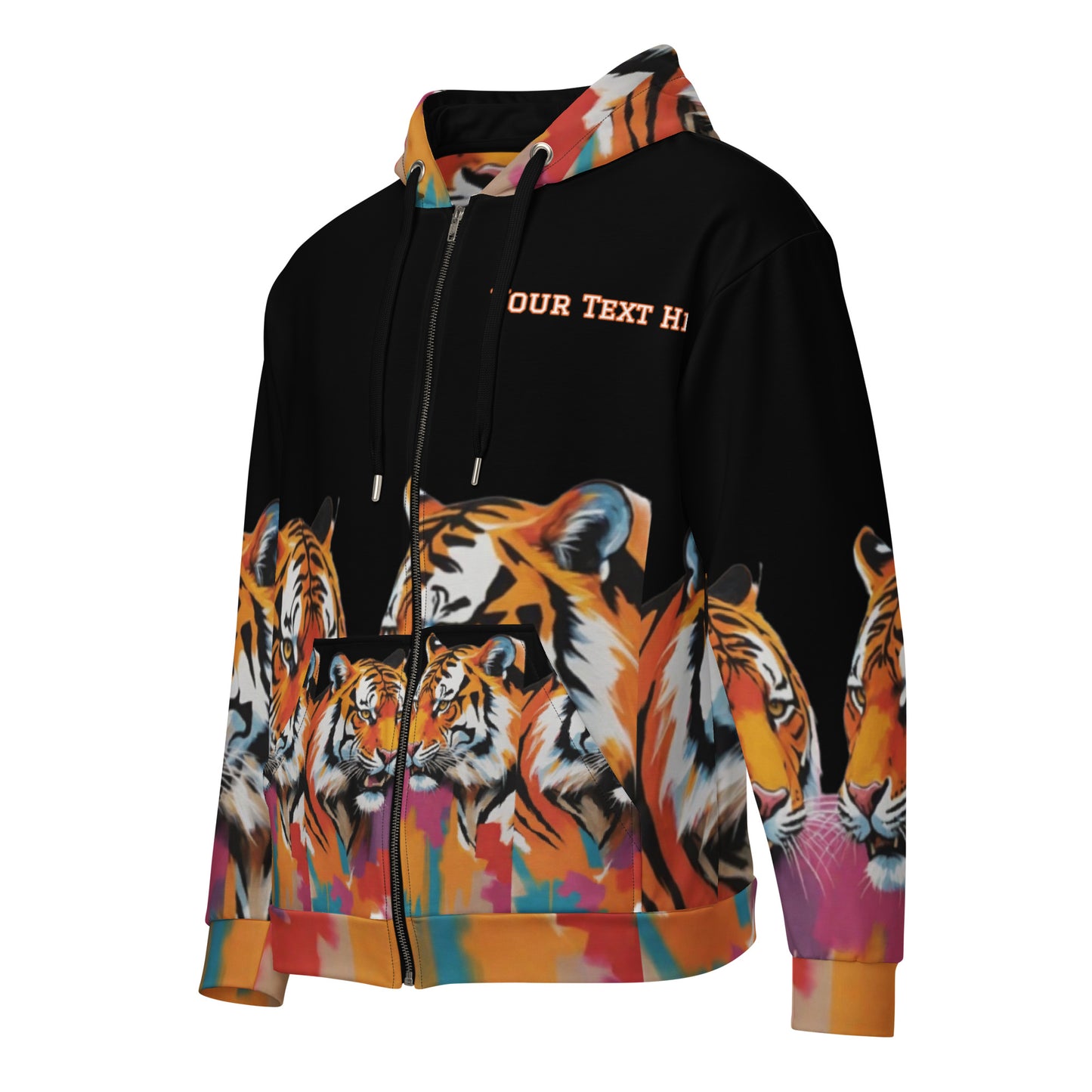 School Spirit Tiger Unisex zip hoodie