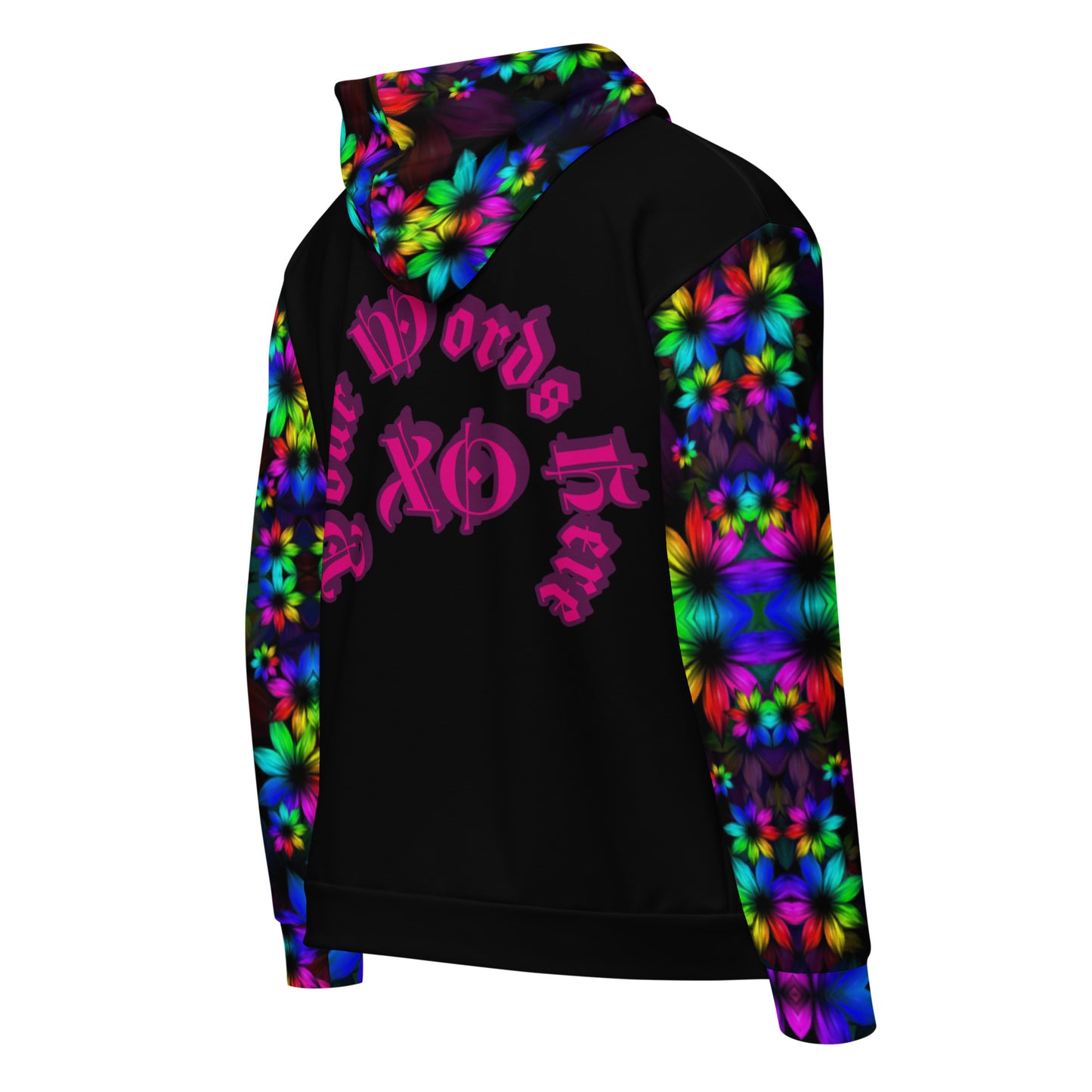 You Personalize, Monogram  Floral Glow Unisex Zip Hoodie