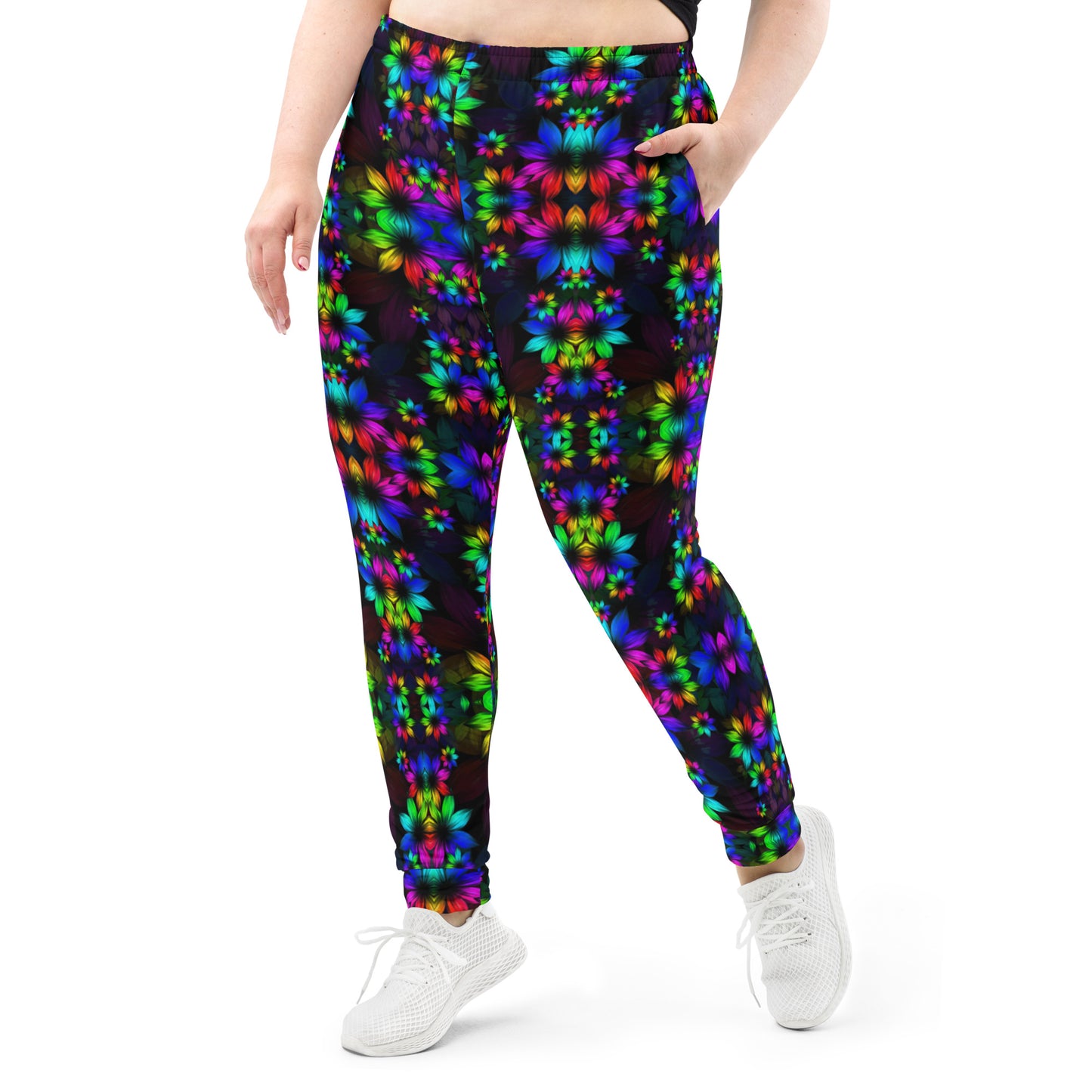 Floral Glow Graphic Print  Women's Joggers