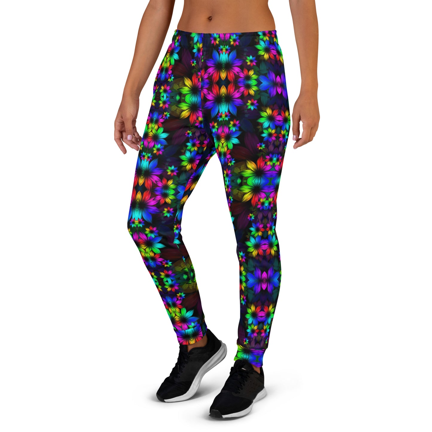 Floral Glow Graphic Print  Women's Joggers