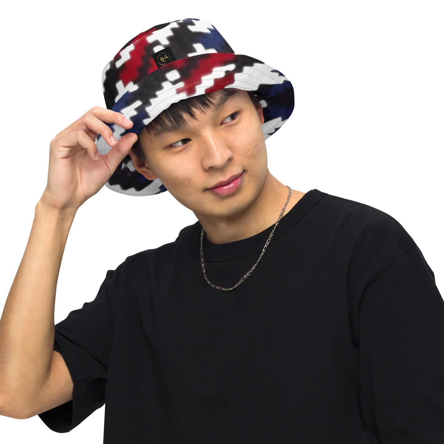 Houndstooth Reversible bucket hat