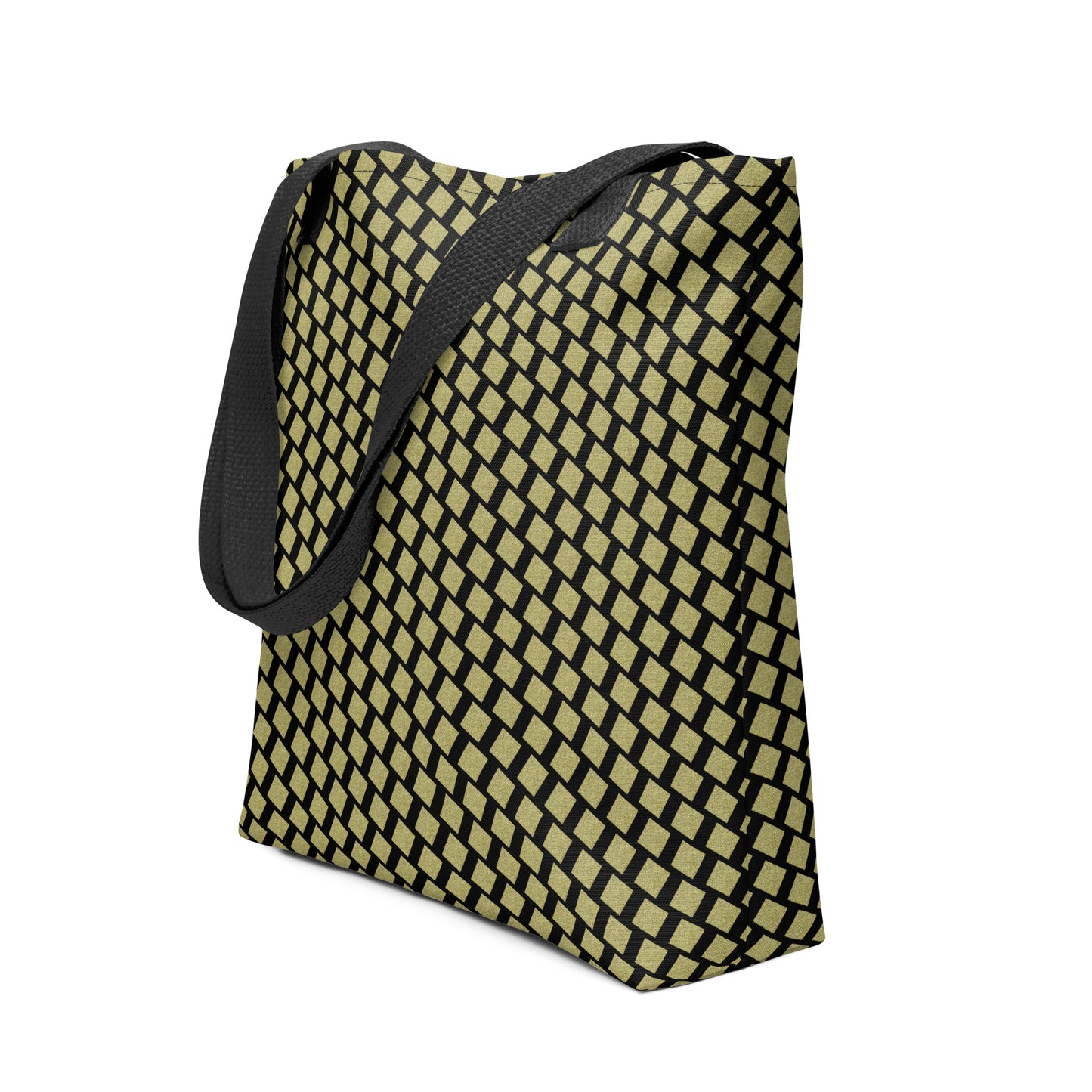 Yellow Gold Glitter/Black Color Tote Bag 15" x 15" - Holds 2.6 US gallons (10 l)