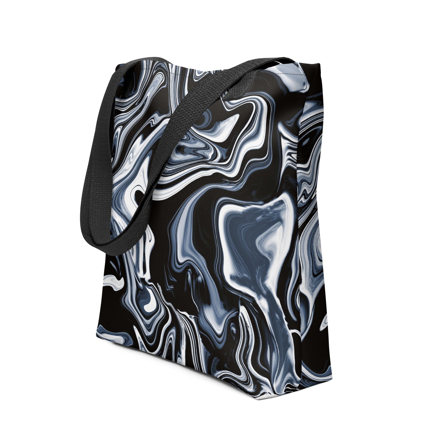 15X15 Black & White Marble Design Tote Bag