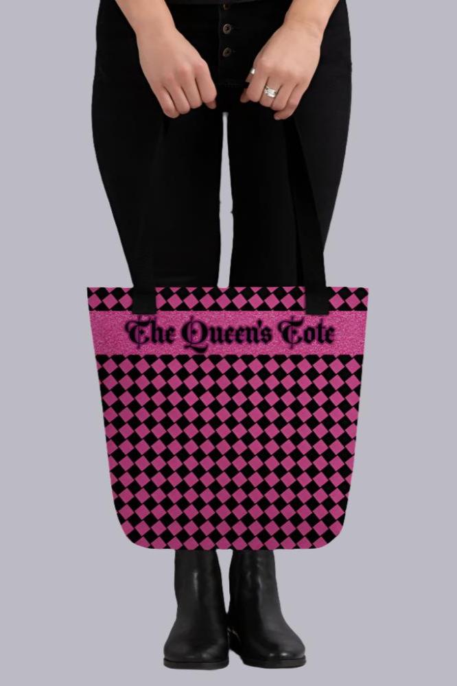 Editable Special Order Category- Pink Glitter/Black Color Tote Bag 15" x 15" - Holds 2.6 US gallons (10 l)- wt limit 44lbs