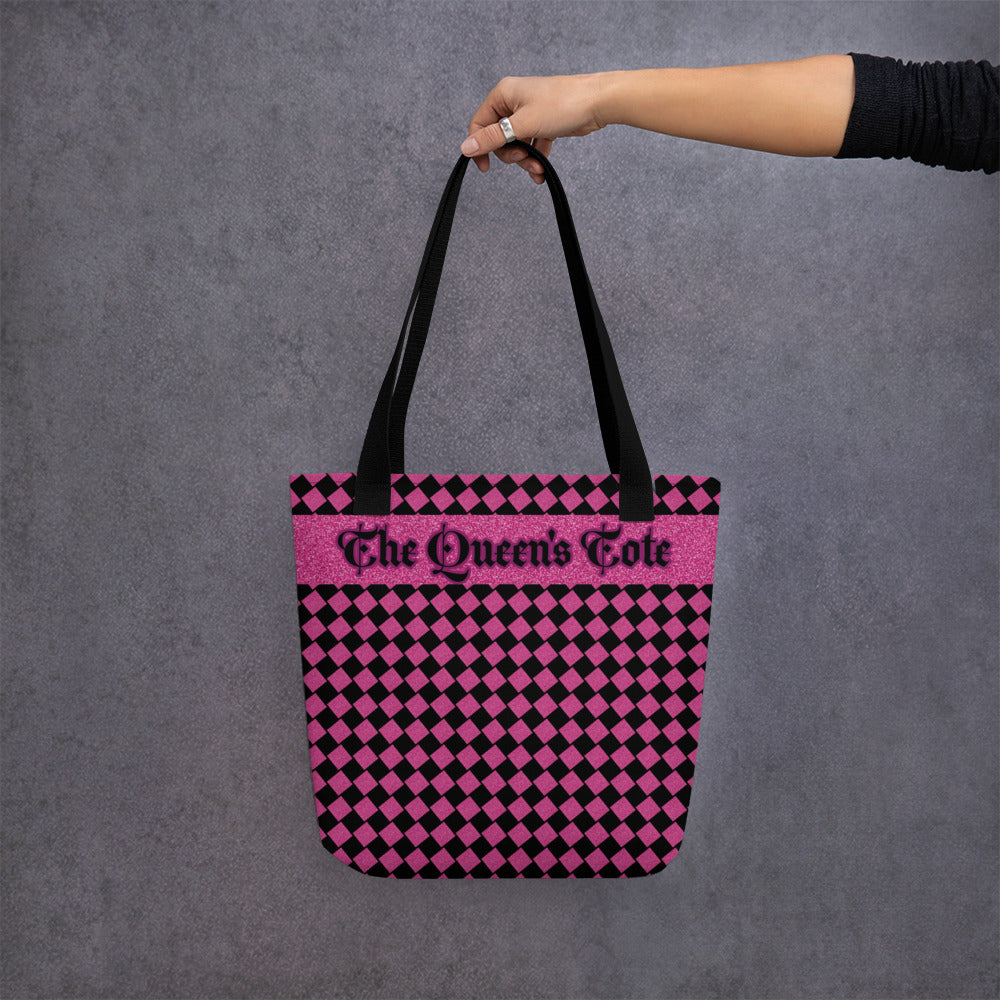 Editable Special Order Category- Pink Glitter/Black Color Tote Bag 15" x 15" - Holds 2.6 US gallons (10 l)- wt limit 44lbs