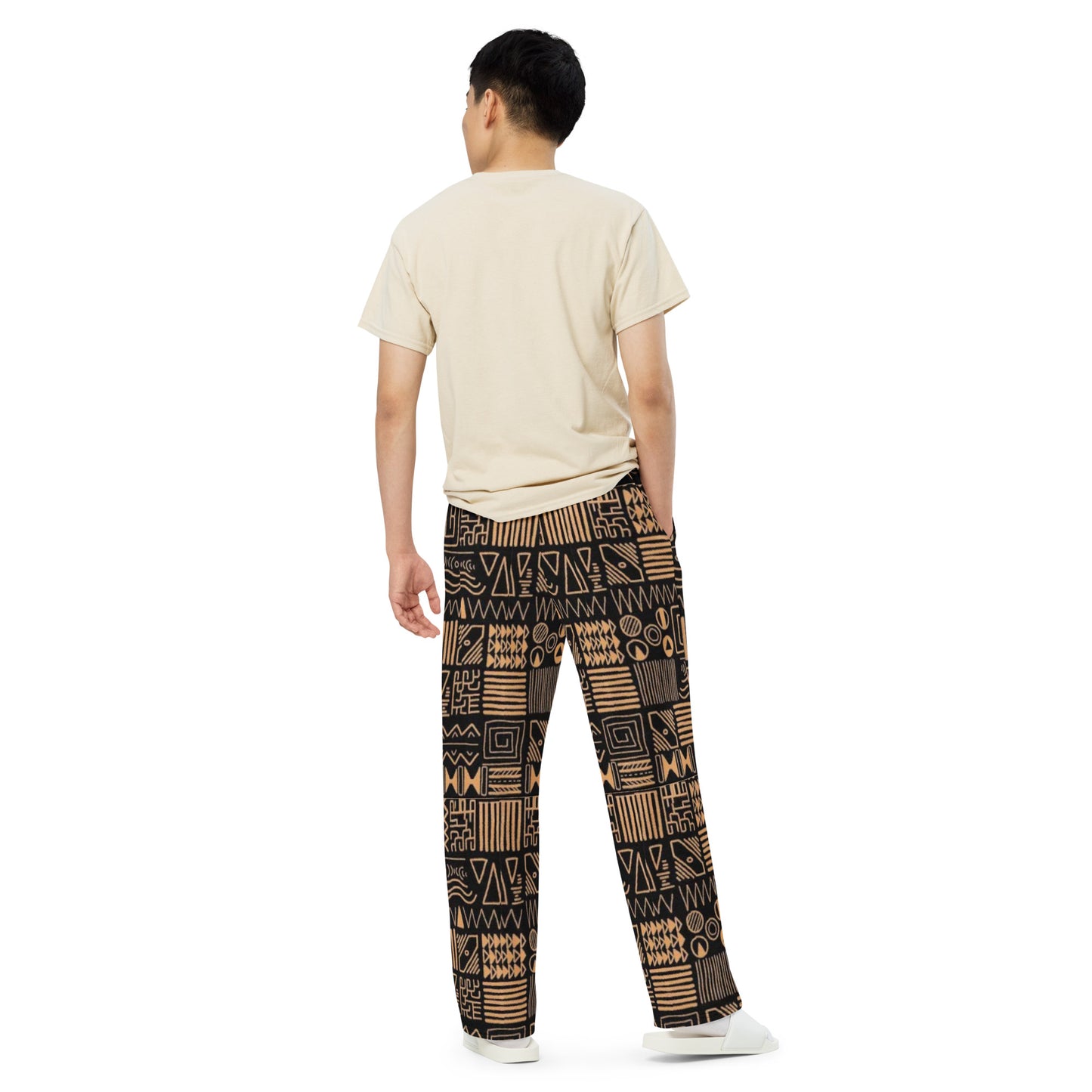 African Print Wide Leg Pants - C