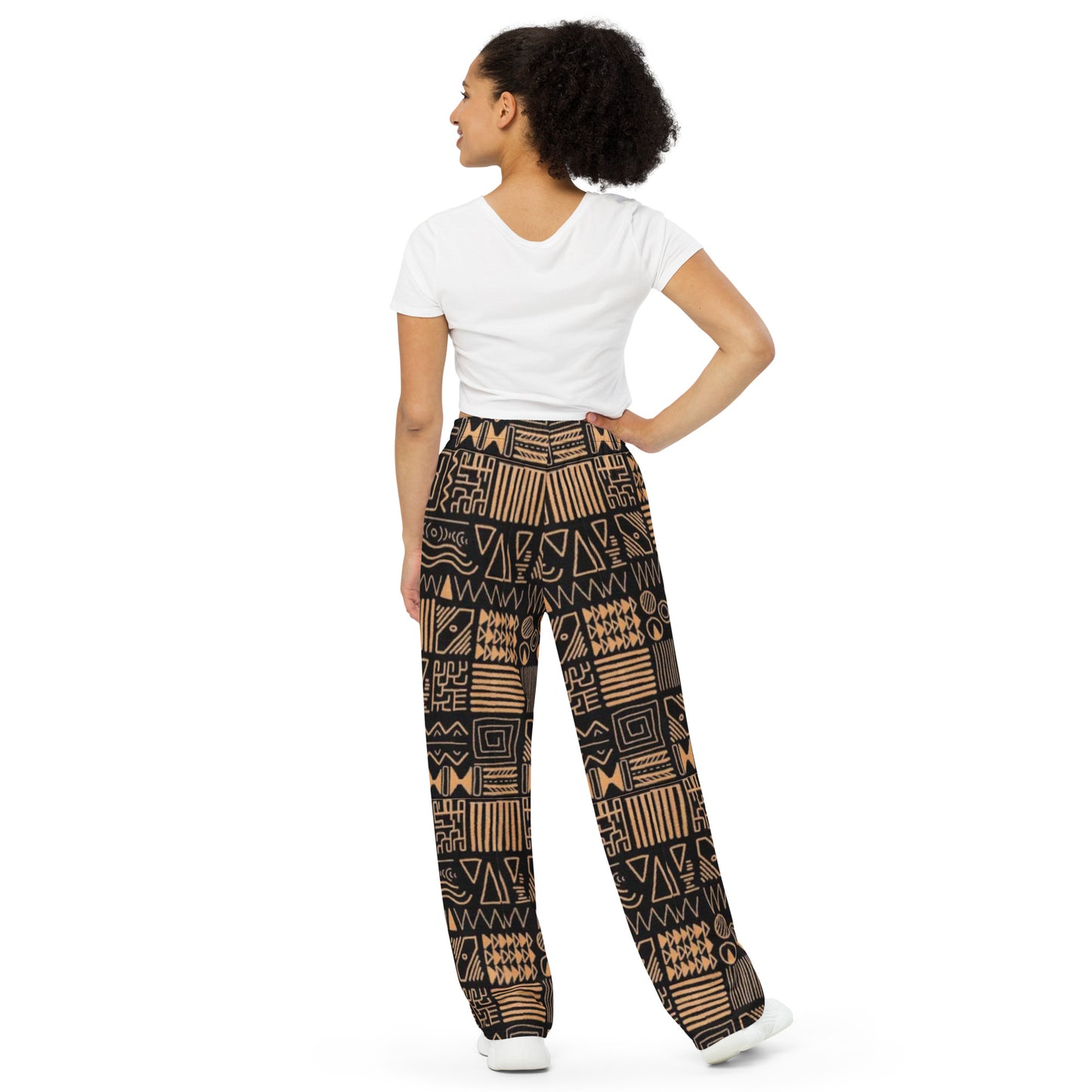 African Print Wide Leg Pants - C