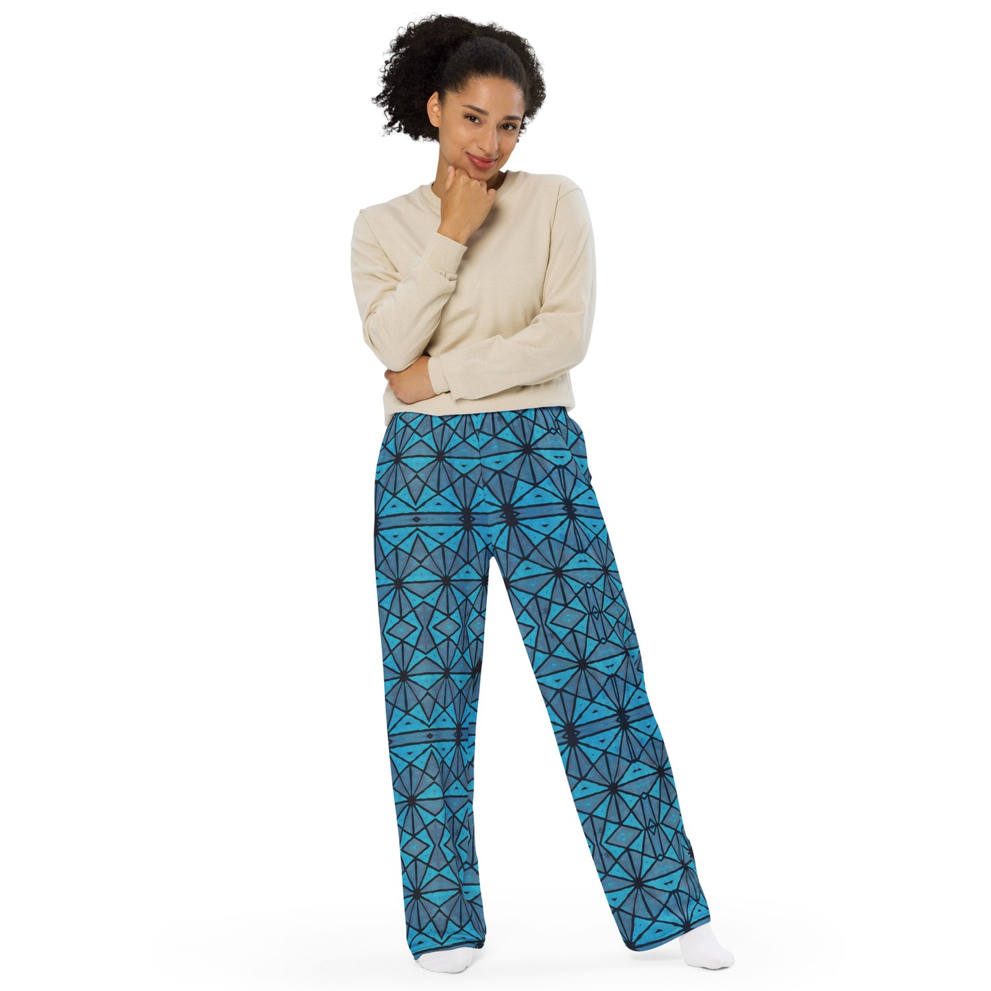 African Print -Mix and Match With Zip Hoodie- unisex wide-leg pants