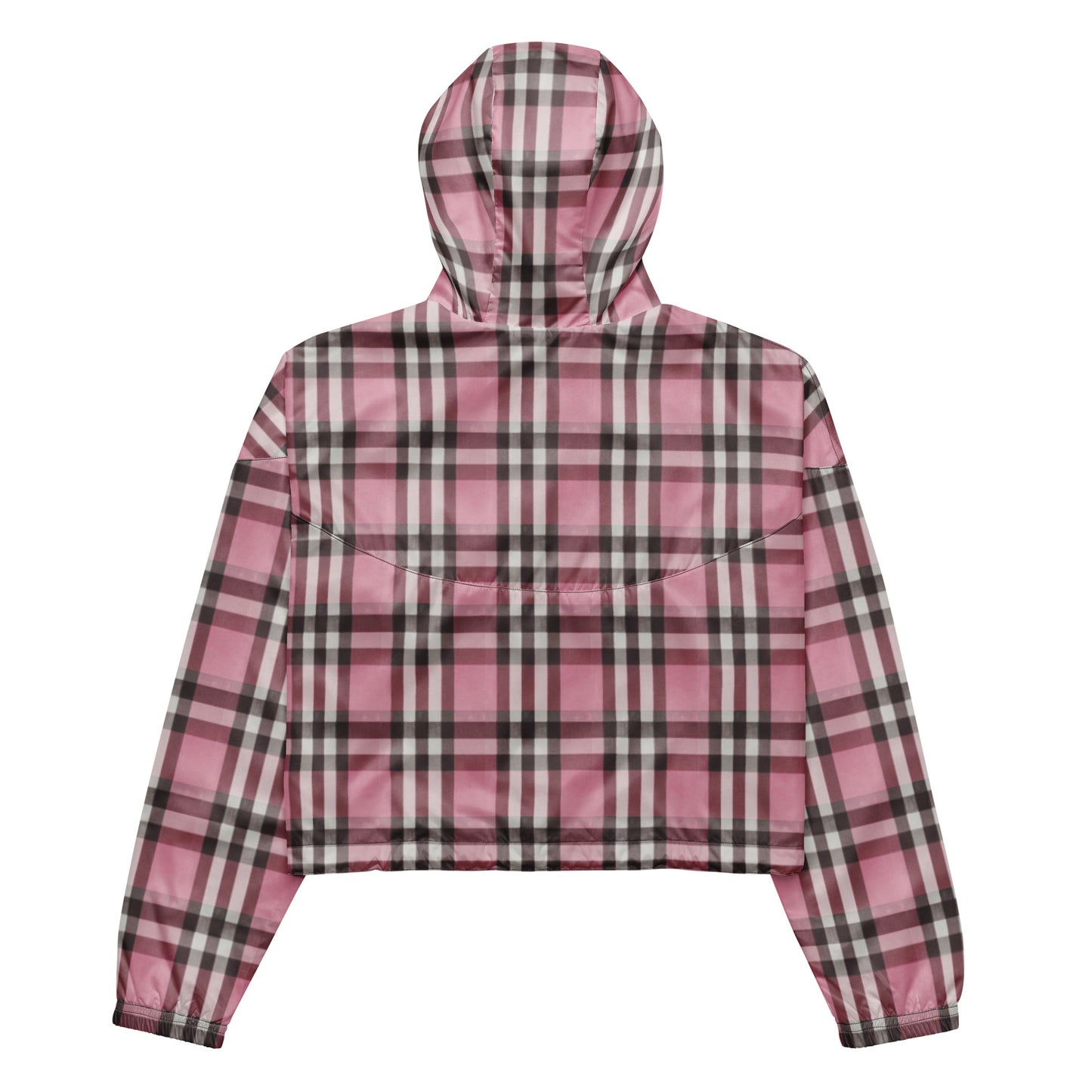 Women’s cropped windbreaker Designer Pink Plaid