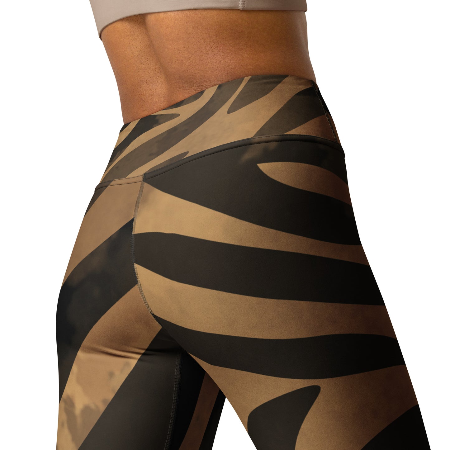 Yoga Leggings XS-XL Black/Brown Exotic Print