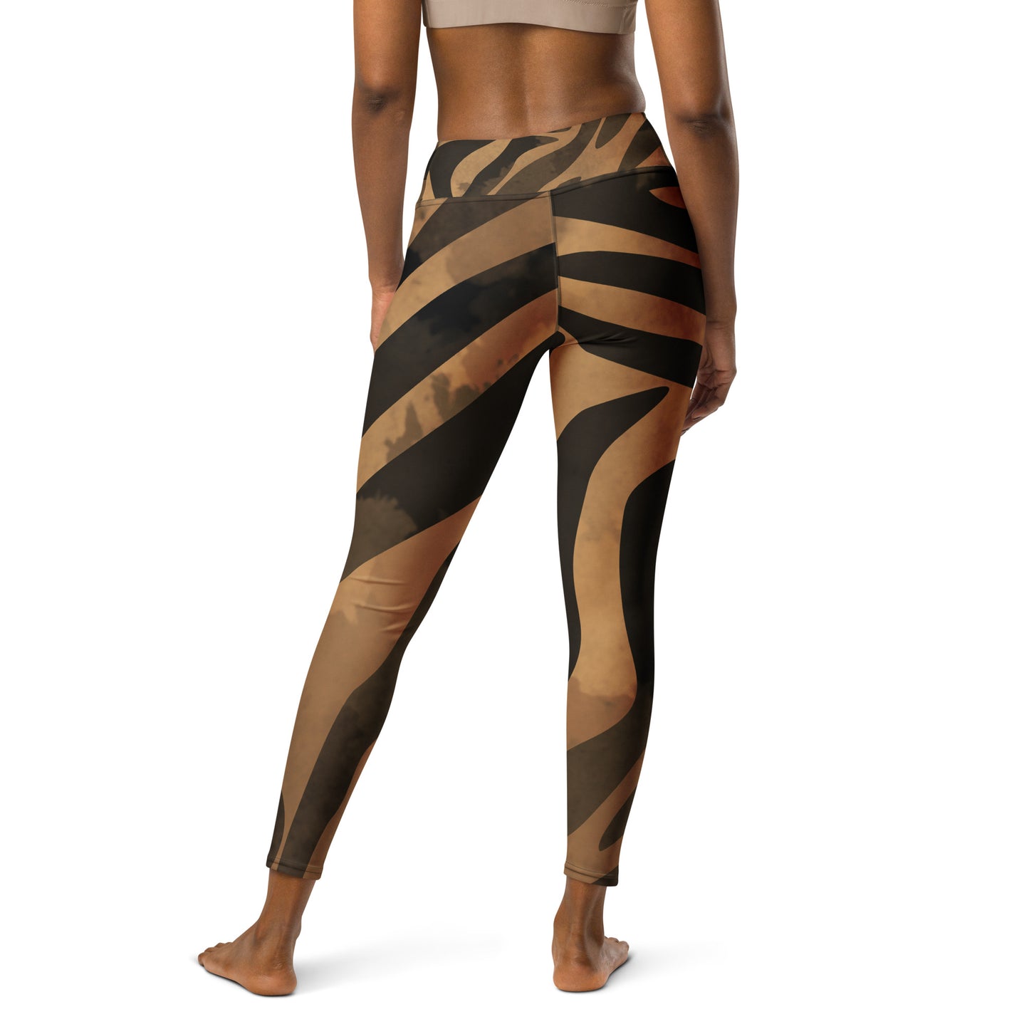 Yoga Leggings XS-XL Black/Brown Exotic Print