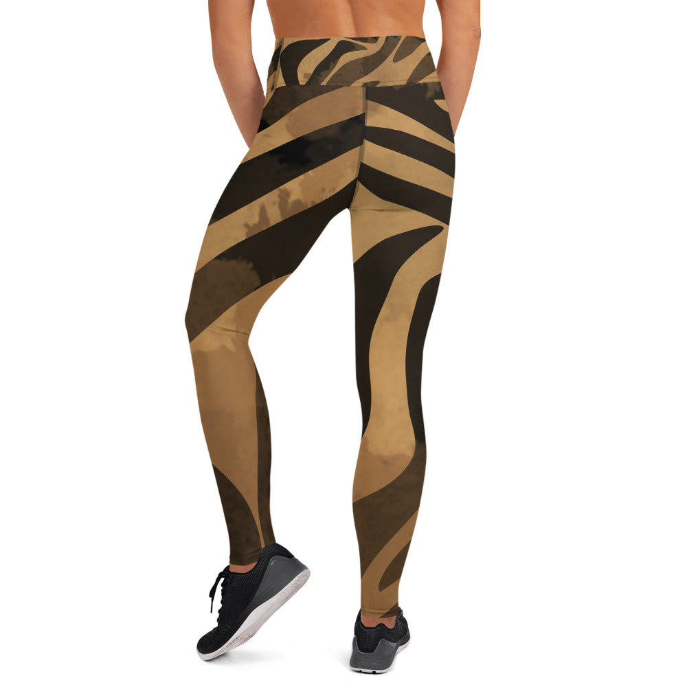 Yoga Leggings XS-XL Black/Brown Exotic Print