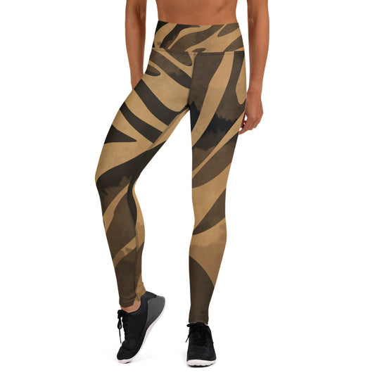 Yoga Leggings XS-XL Black/Brown Exotic Print