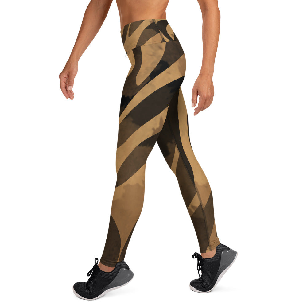 Yoga Leggings XS-XL Black/Brown Exotic Print