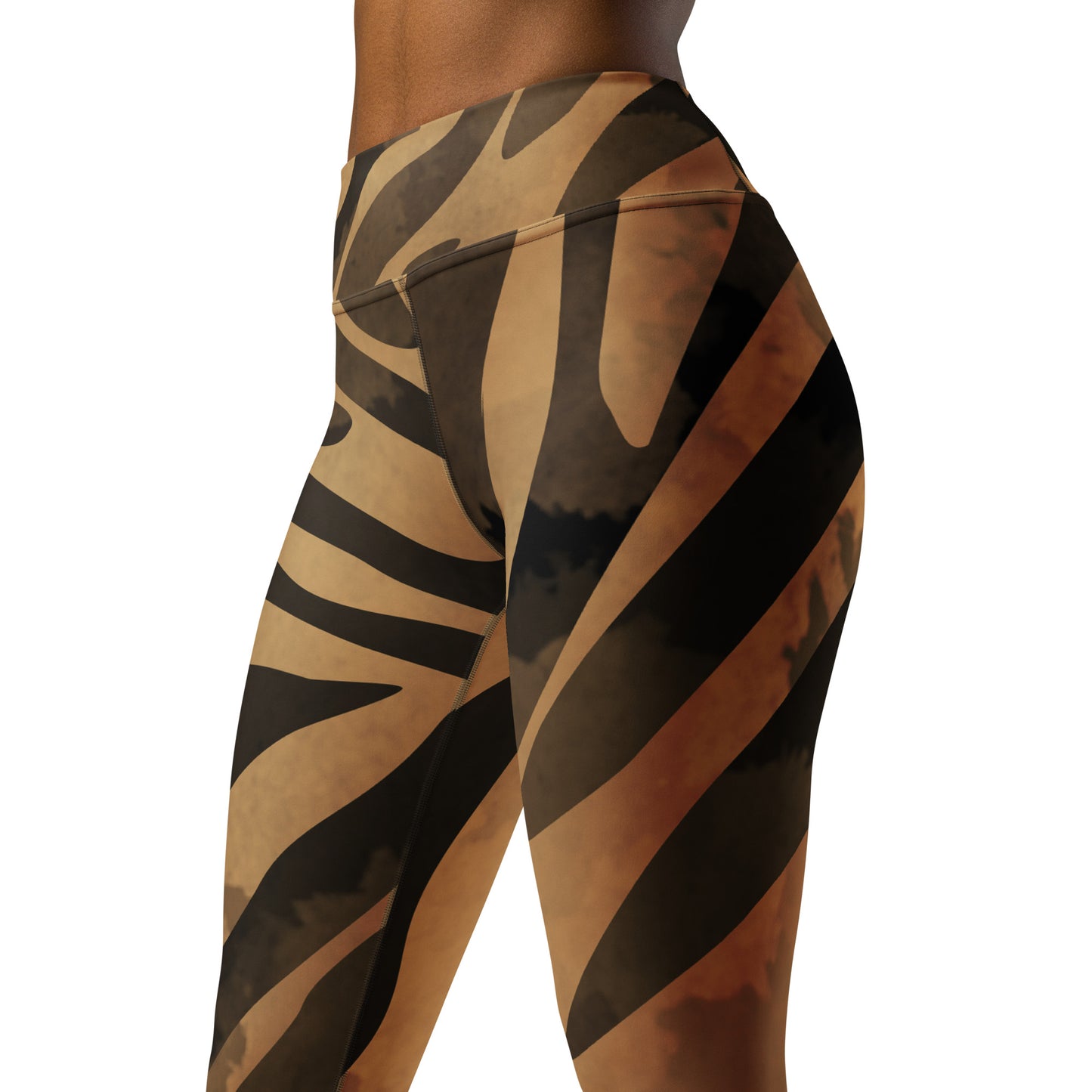 Yoga Leggings XS-XL Black/Brown Exotic Print