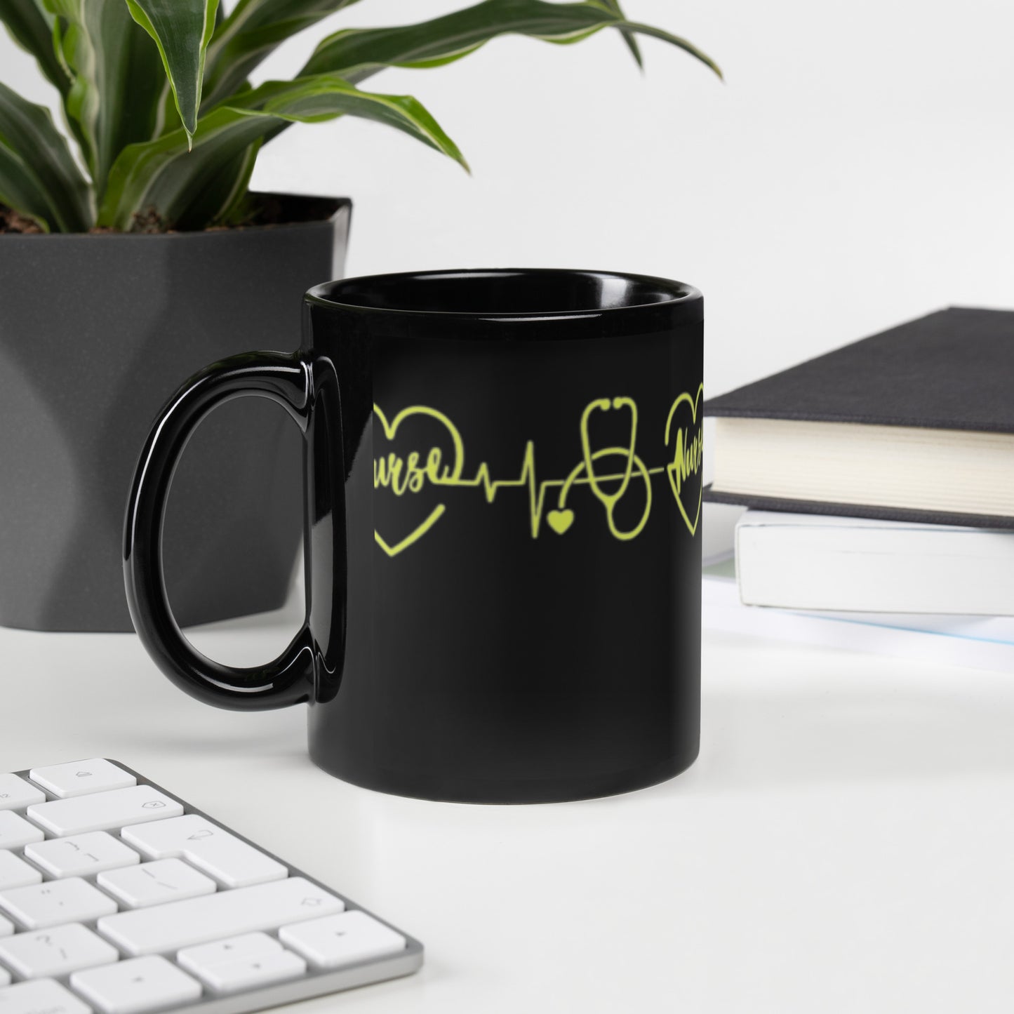 Nurse Black Glossy Mug