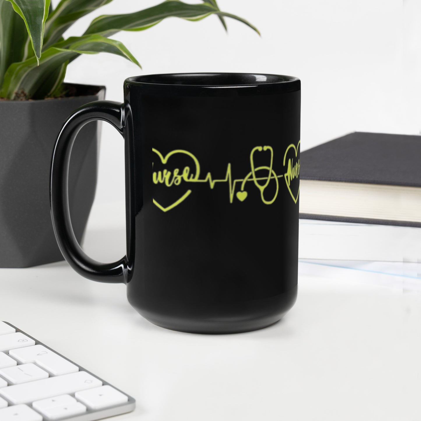 Nurse Black Glossy Mug