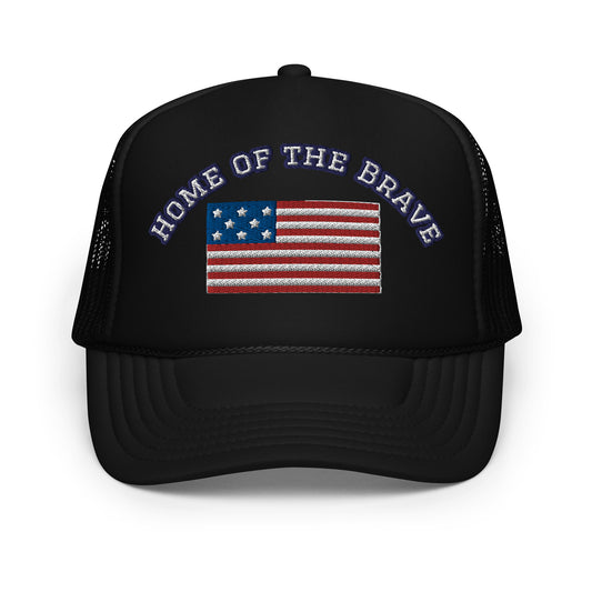 HOME OF THE BRAVE, United States Flag, Foam trucker hat