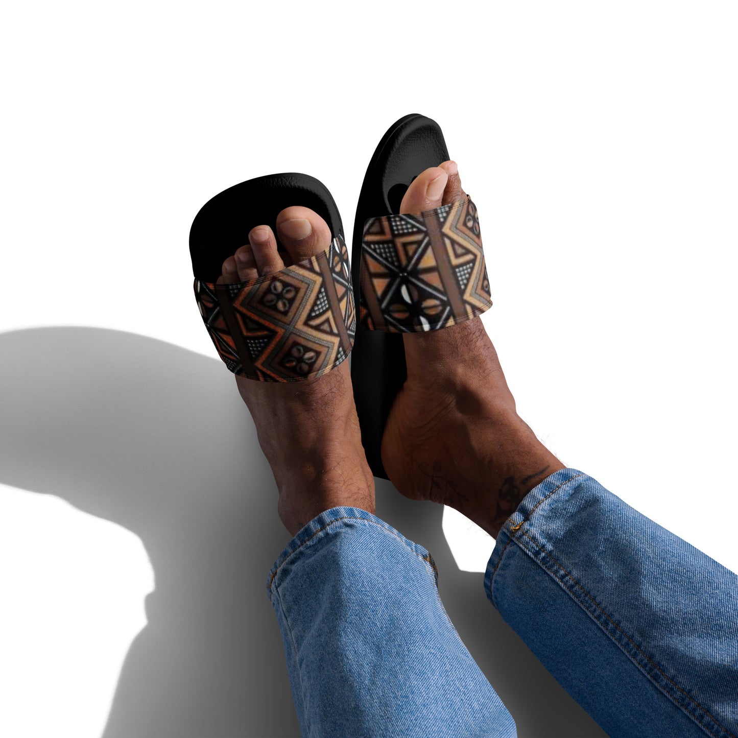 African MudCloth Print Men’s slides