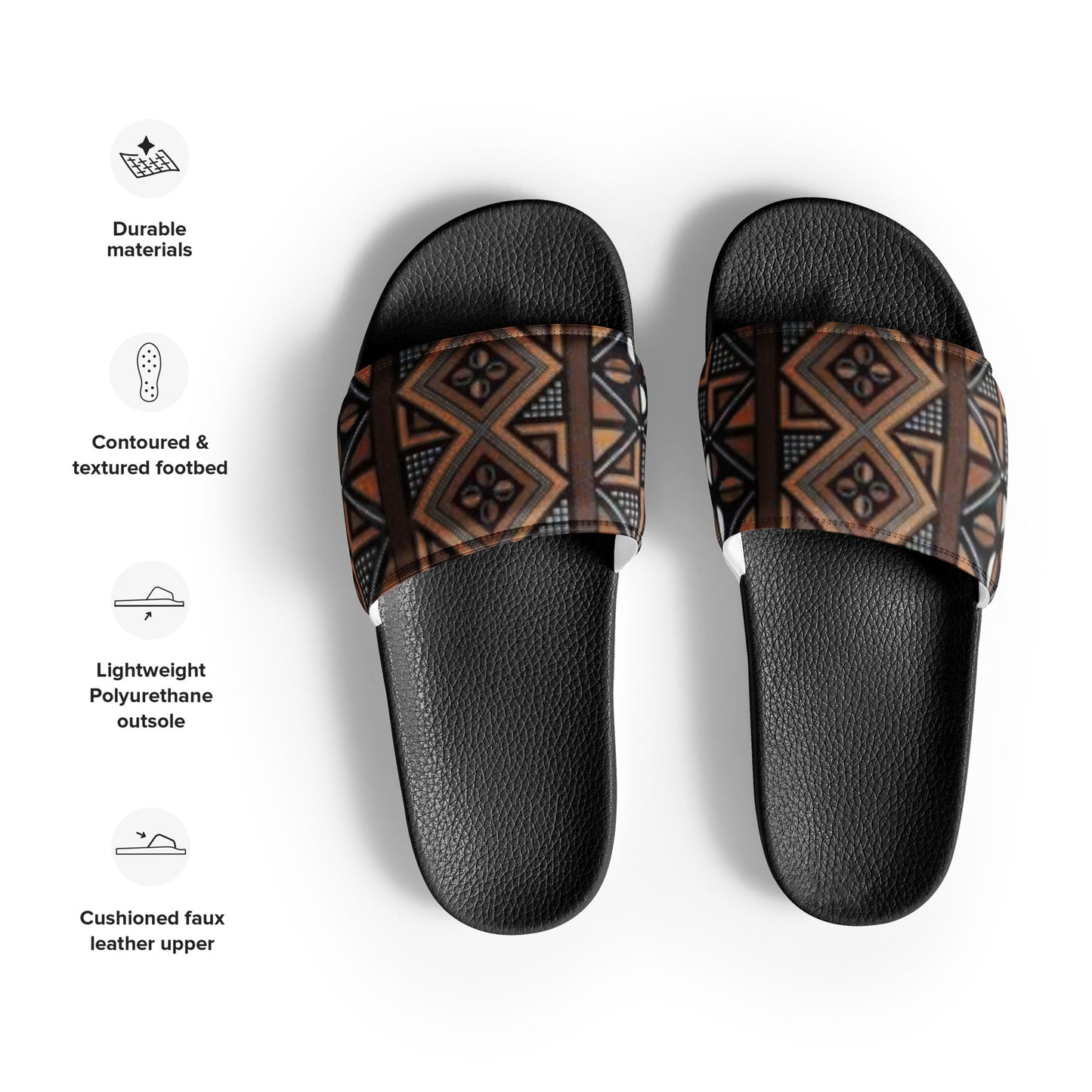 African MudCloth Print Men’s slides