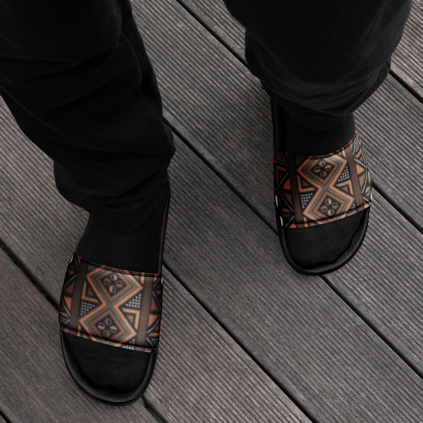 African MudCloth Print Men’s slides