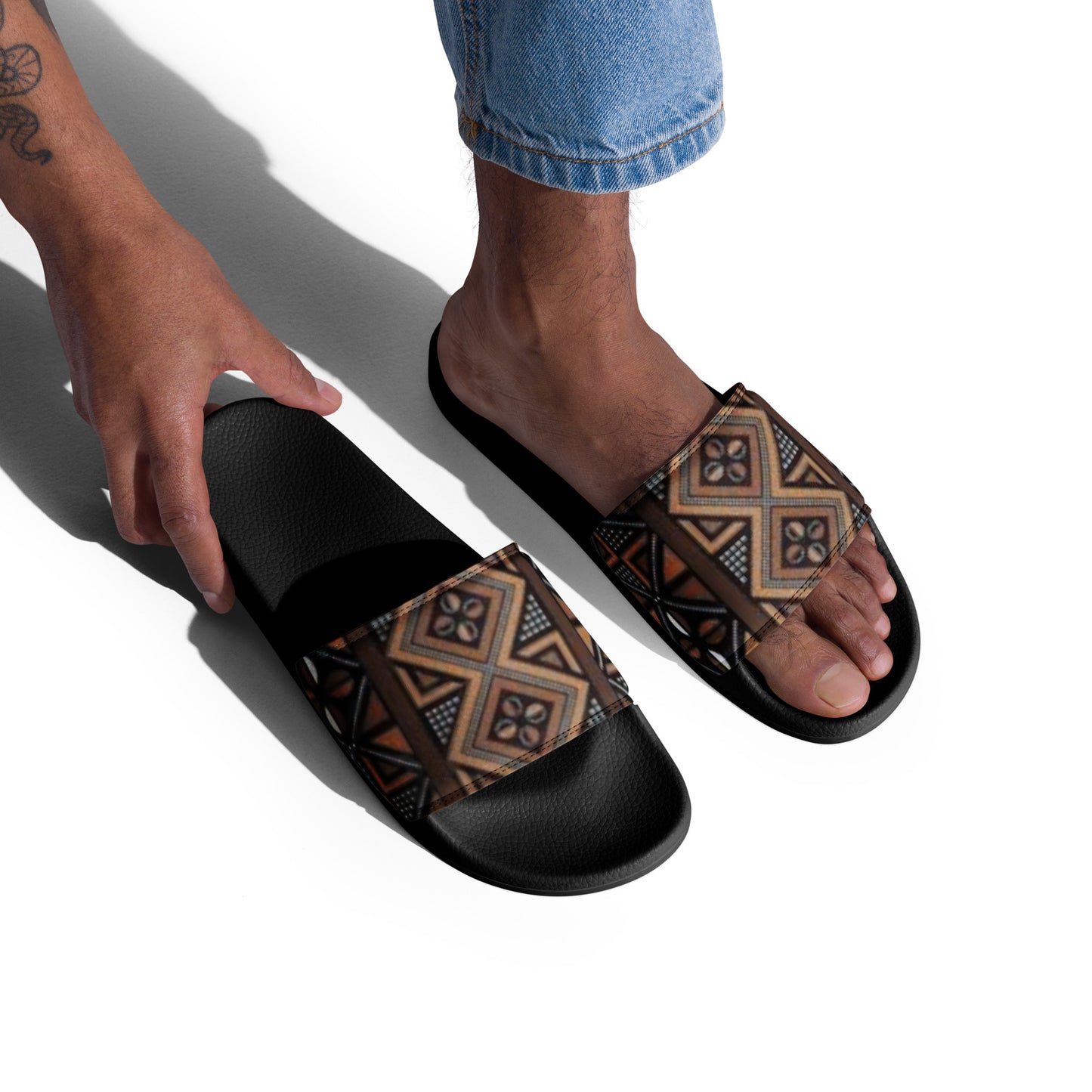 African MudCloth Print Men’s slides