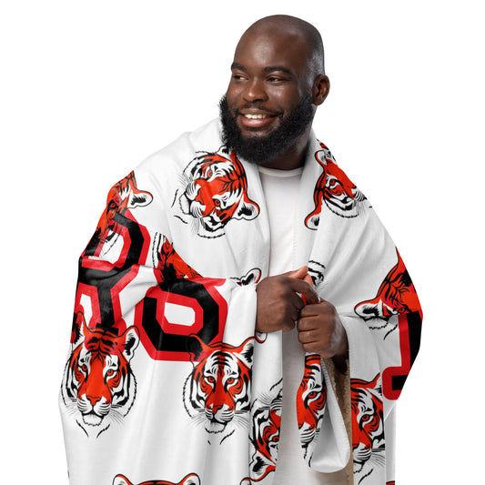 Football Season, Exquisite Sherpa Blanket, Tigers-School Spirit Customize Yours