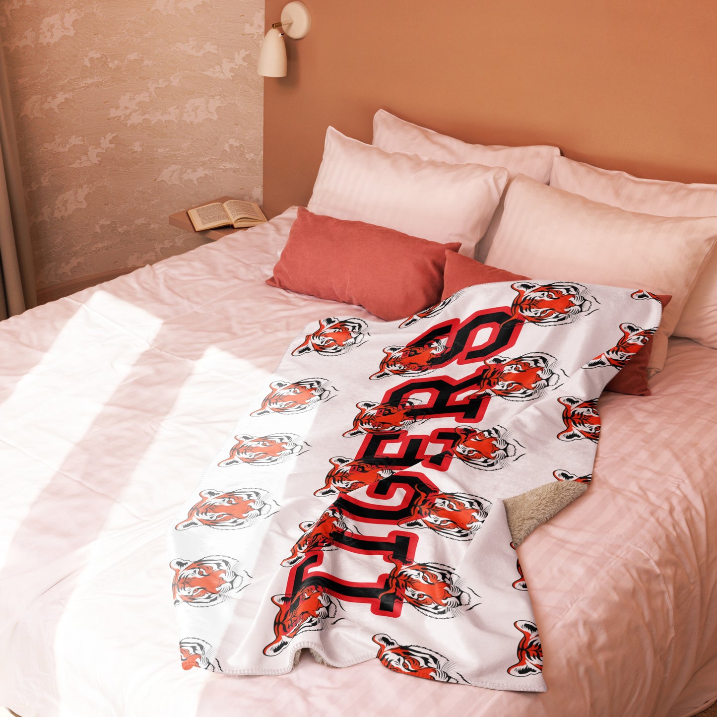 Football Season, Exquisite Sherpa Blanket, Tigers-School Spirit Customize Yours