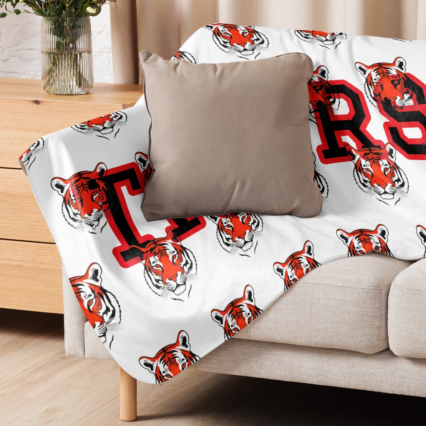 Football Season, Exquisite Sherpa Blanket, Tigers-School Spirit Customize Yours